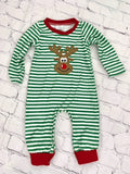 Girls Striped Dress with Appliqued Riendeer