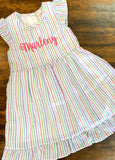 Multi Color Stripe Seersucker Dress